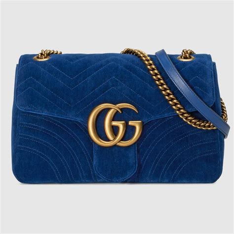 gucci marmont top handle blue|Gucci Marmont medium shoulder bag.